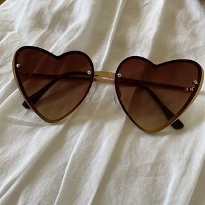 Brown Heart Shaped Sunglasses